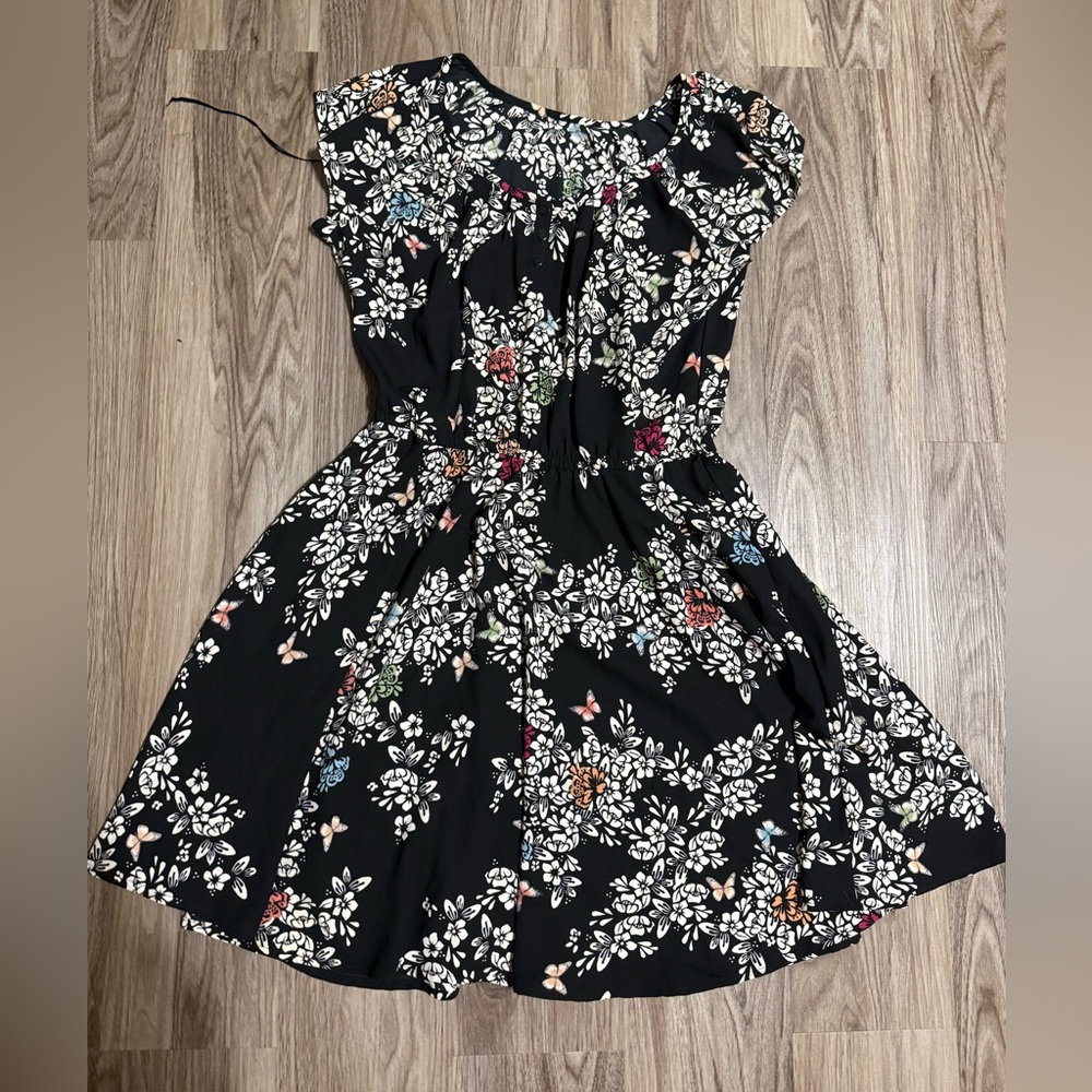 Floral Black Dress